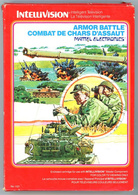 1979 Mattel Electronics Armor Battle Intellivision Video Game Cartridge in Box