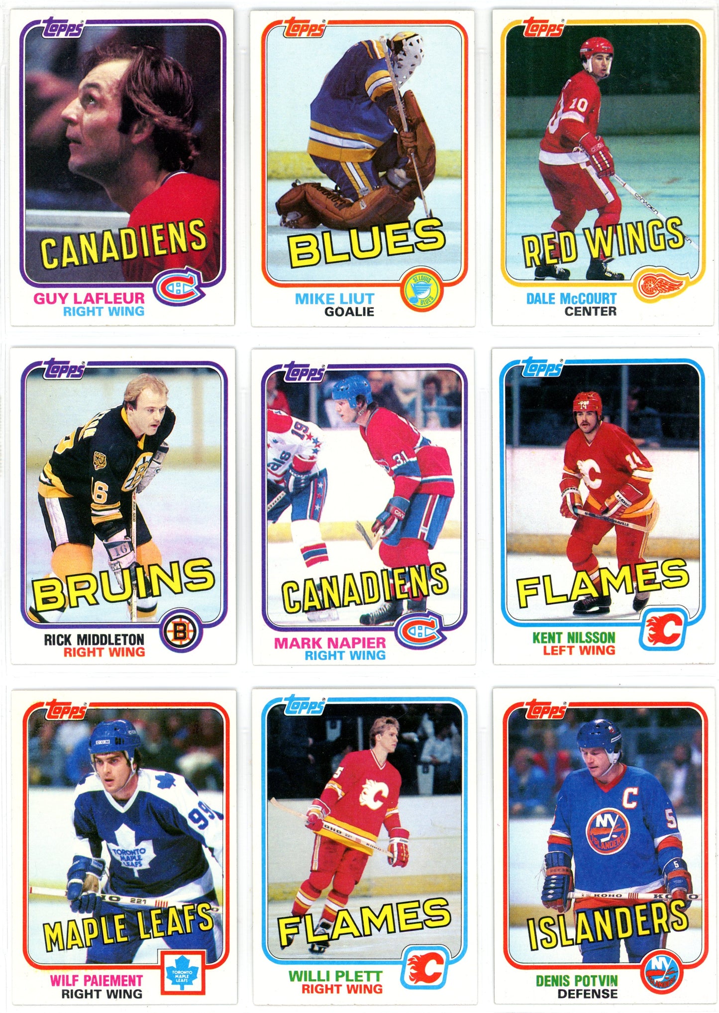 1981/82 Topps NHL Hockey Complete Set (198 Cards) EX Condition