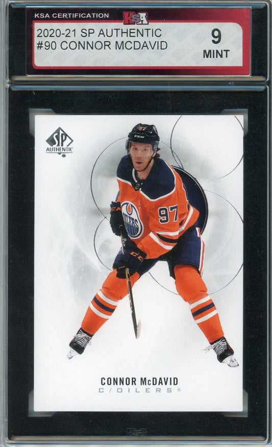 2020/21 Upper Deck SP Authentic Connor McDavid Graded Card #90 KSA 9
