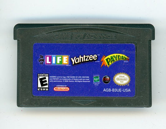 2005 The Game of Life / Yahtzee / Payday Game Boy Advance Video Game Cartridge