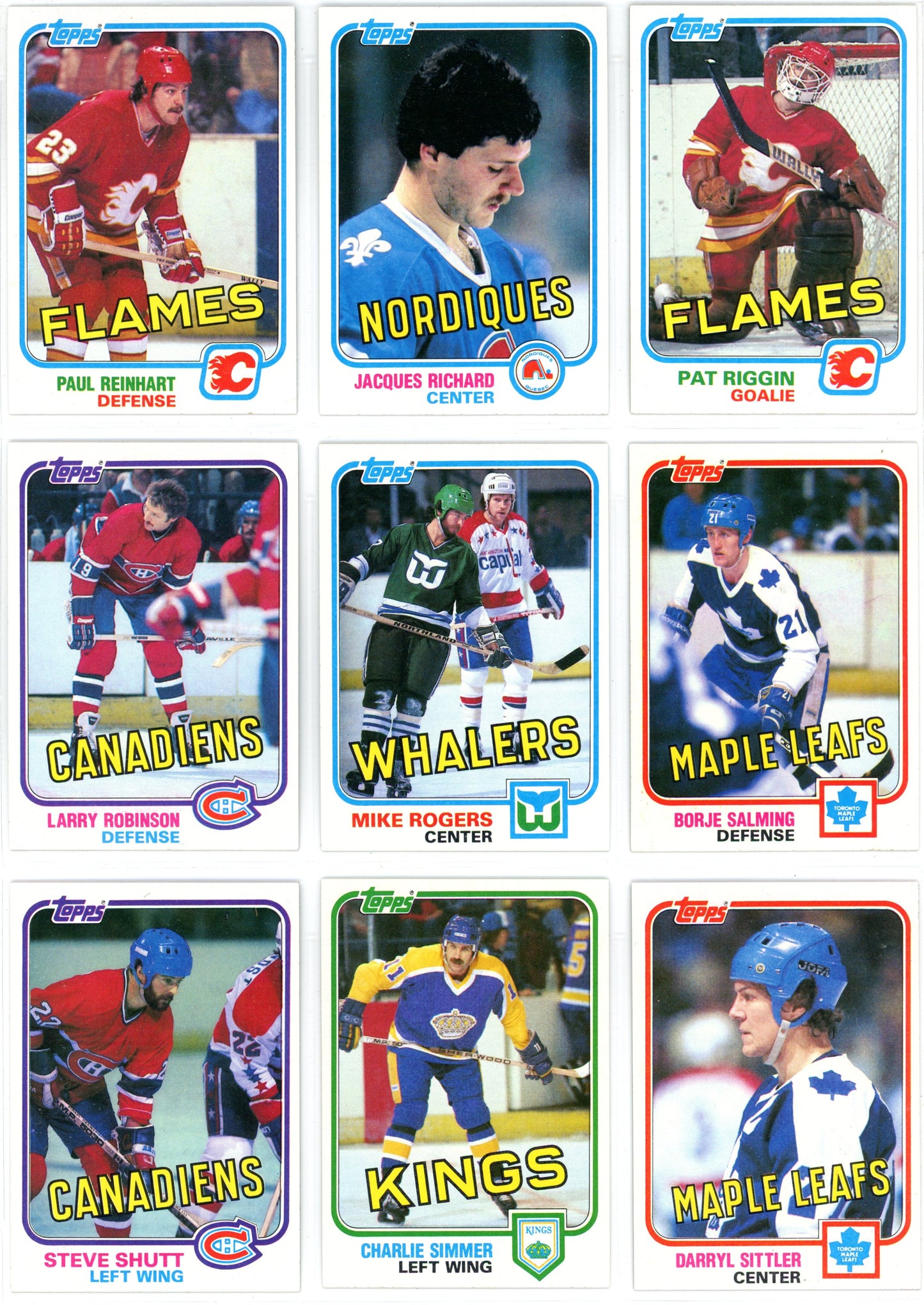 1981/82 Topps NHL Hockey Complete Set (198 Cards) EX Condition