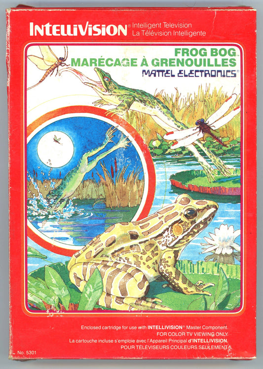 1982 Mattel Electronics Frog Bog Intellivision Video Game Cartridge in Box