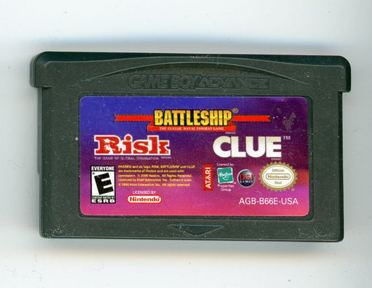 2005 Risk / Battleship / Clue Game Boy Advance Video Game Cartridge