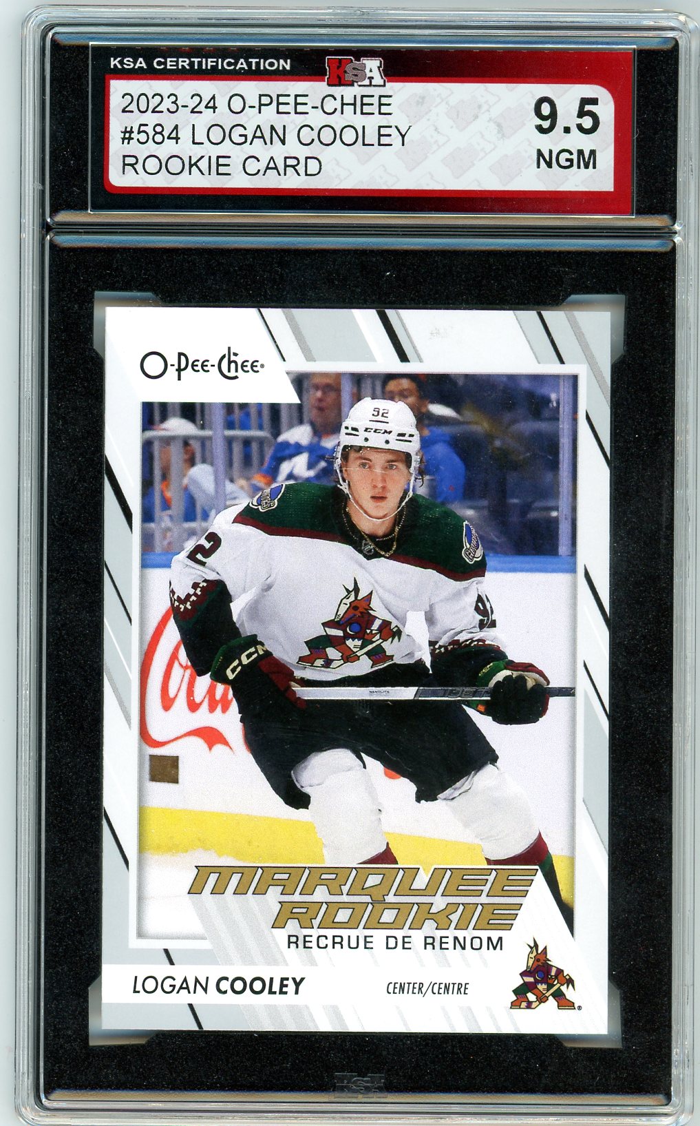 2023/24 OPC O-Pee-Chee Logan Cooley Graded Rookie Card #584 KSA 9.5