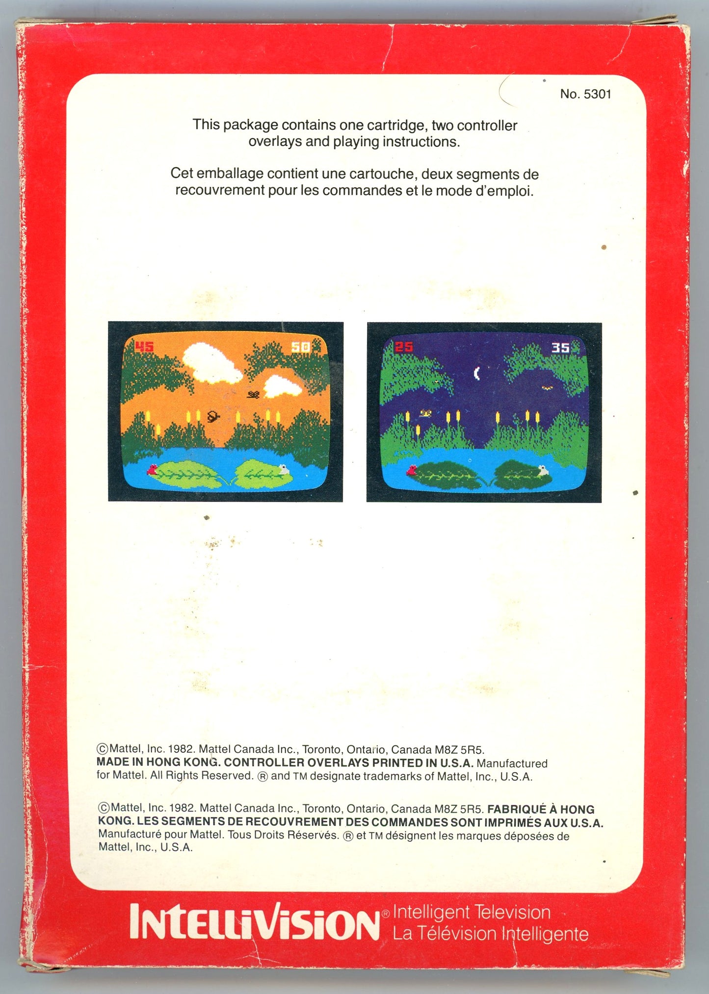 1982 Mattel Electronics Frog Bog Intellivision Video Game Cartridge in Box