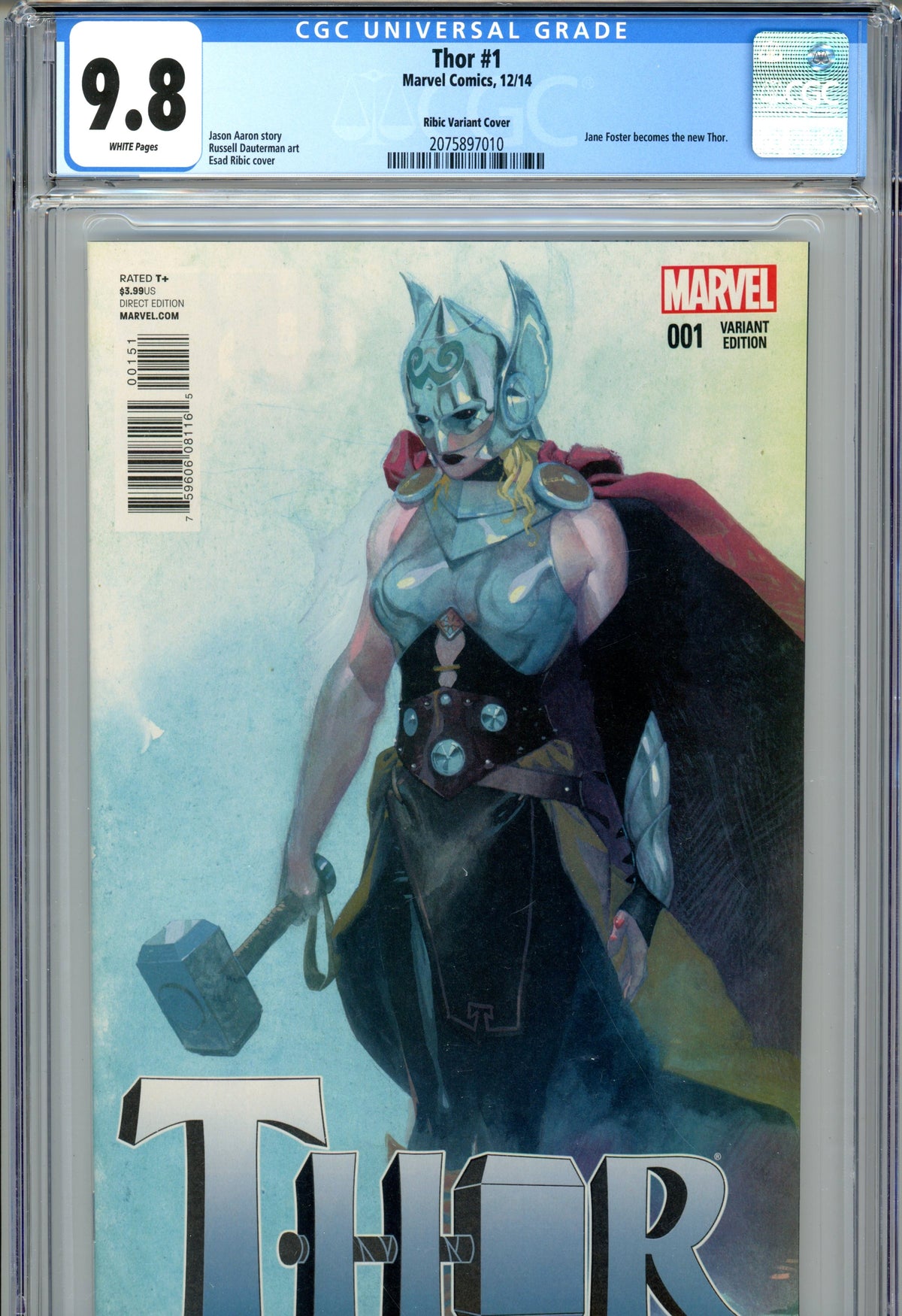 2014 Marvel Thor #1 Graded Comic Book CGC 9.8 Jane Foster Becomes New Thor