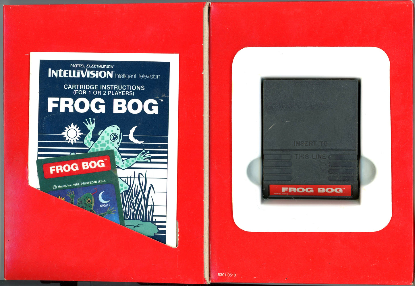 1982 Mattel Electronics Frog Bog Intellivision Video Game Cartridge in Box