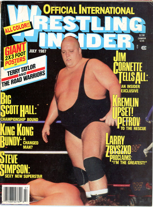 Wrestling Insider Vintage Magazine (July, 1987) King Kong Bundy