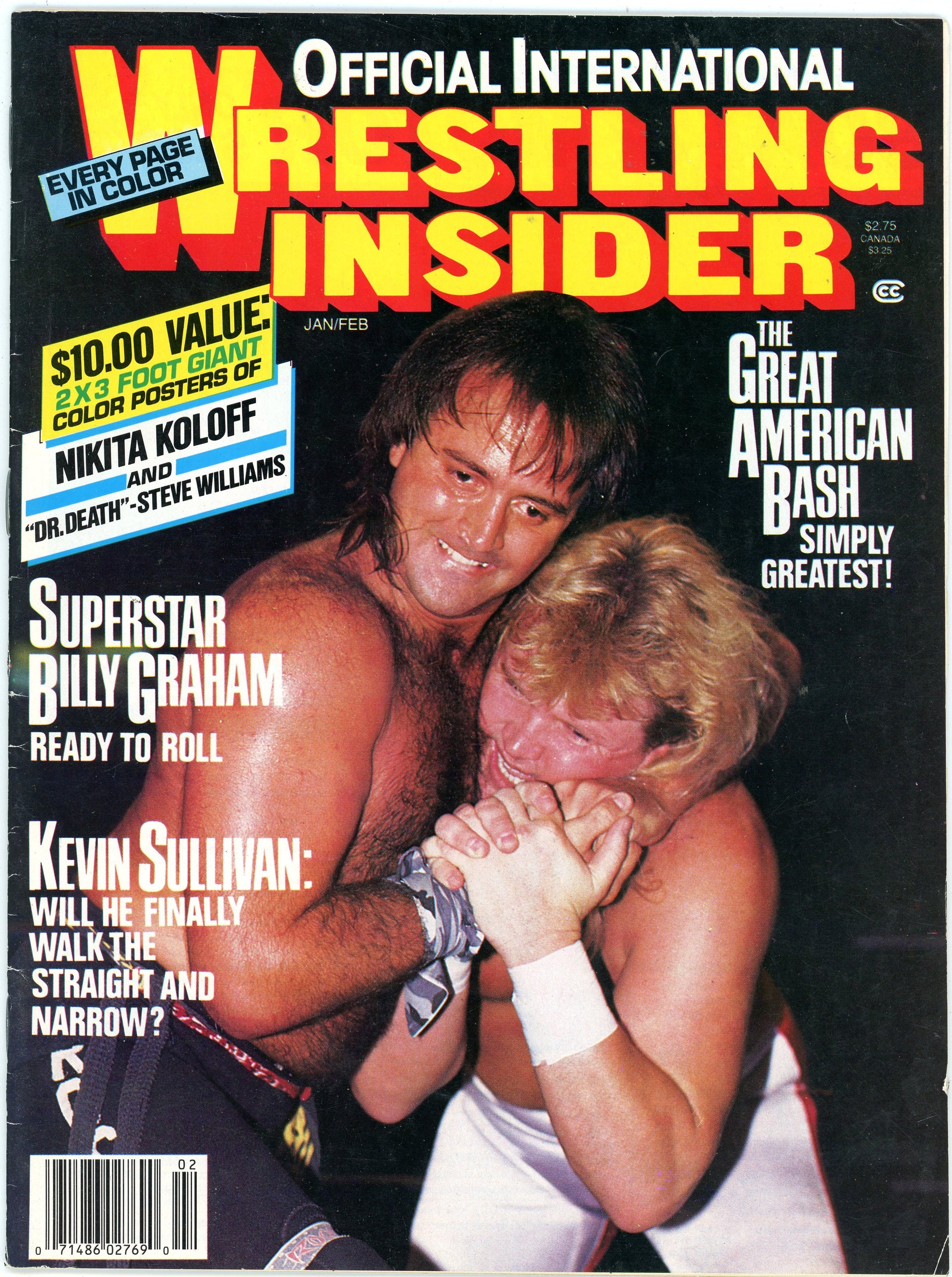 Wrestling Insider Vintage Magazine (January/February 1988) Billy