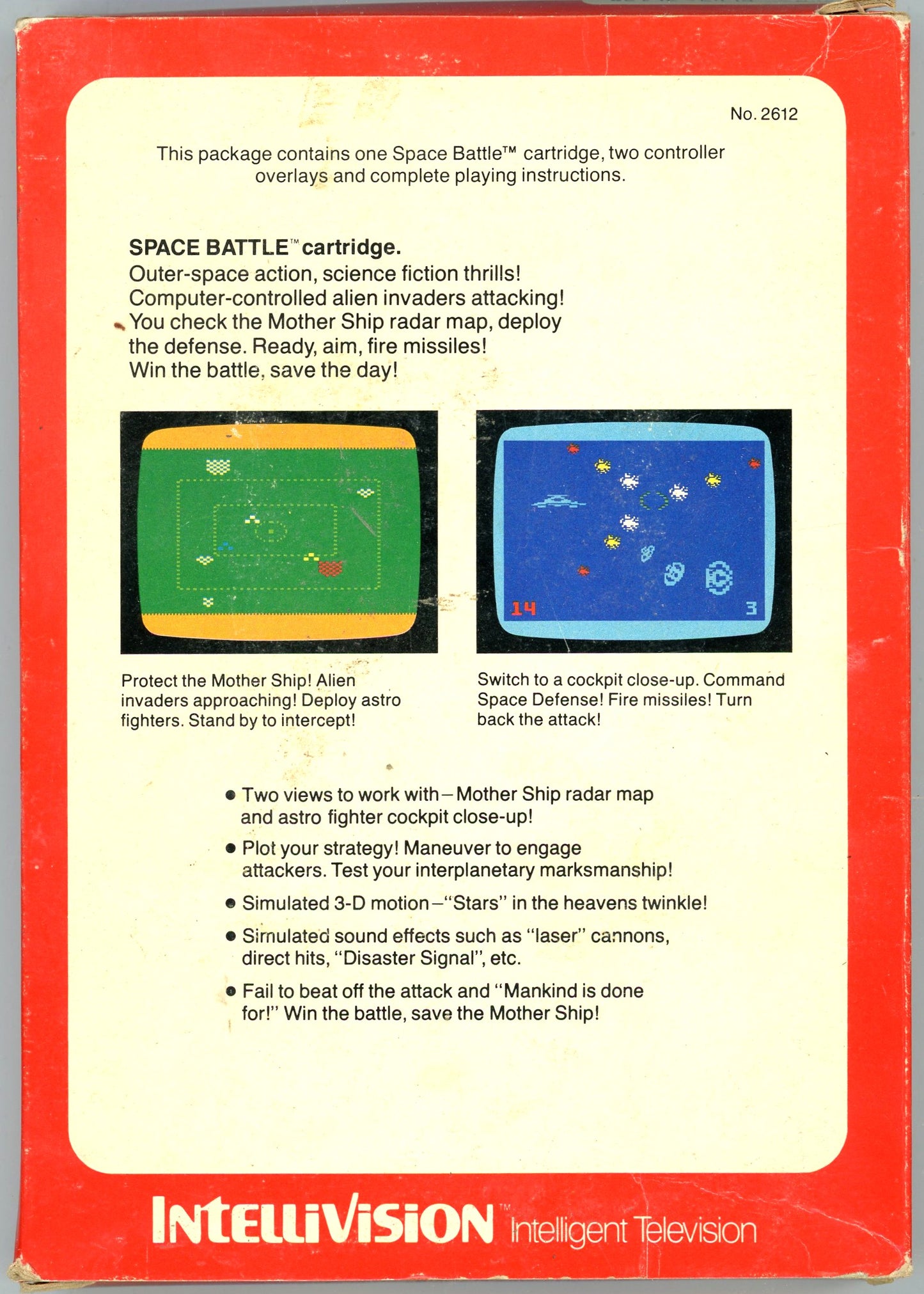 1979 Mattel Electronics Space Battle Intellivision Video Game Cartridge in Box