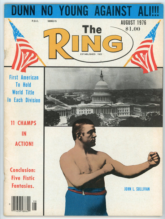 The Ring Vintage Boxing Magazine (August 1976) John L. Sullivan Cover