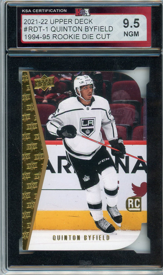 2021/22 Upper Deck Quinton Byfield '94/95 Die Cut Graded Rookie Card KSA 9.5