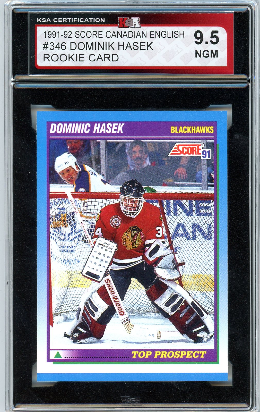 1991/92 Score Canadian Dominik Hasek Graded Rookie Card #346 KSA 9.5