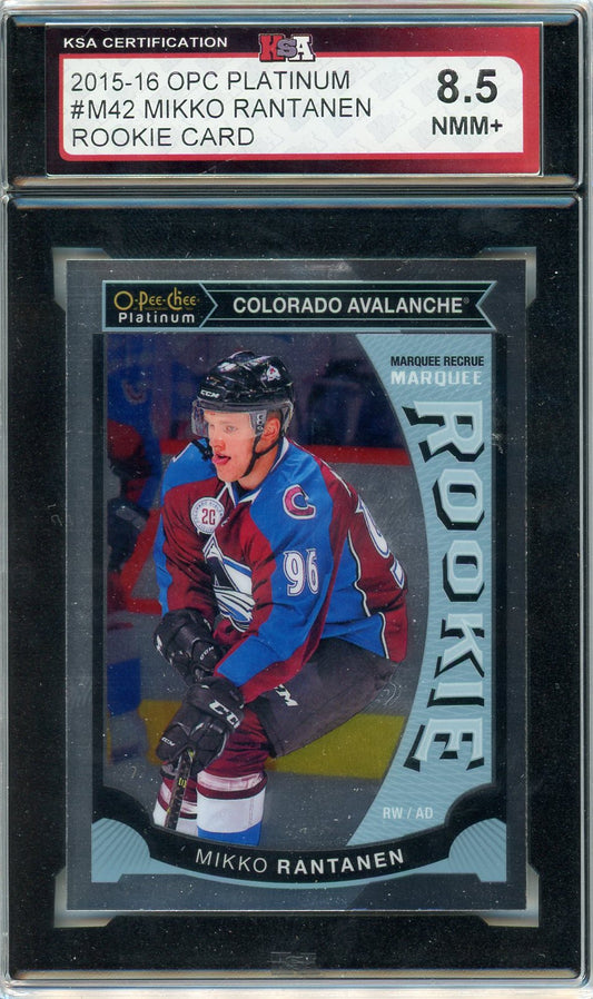 2015/16 OPC O-Pee-Chee Platinum Mikko Rantanen Graded Rookie Card #M42 KSA 8.5