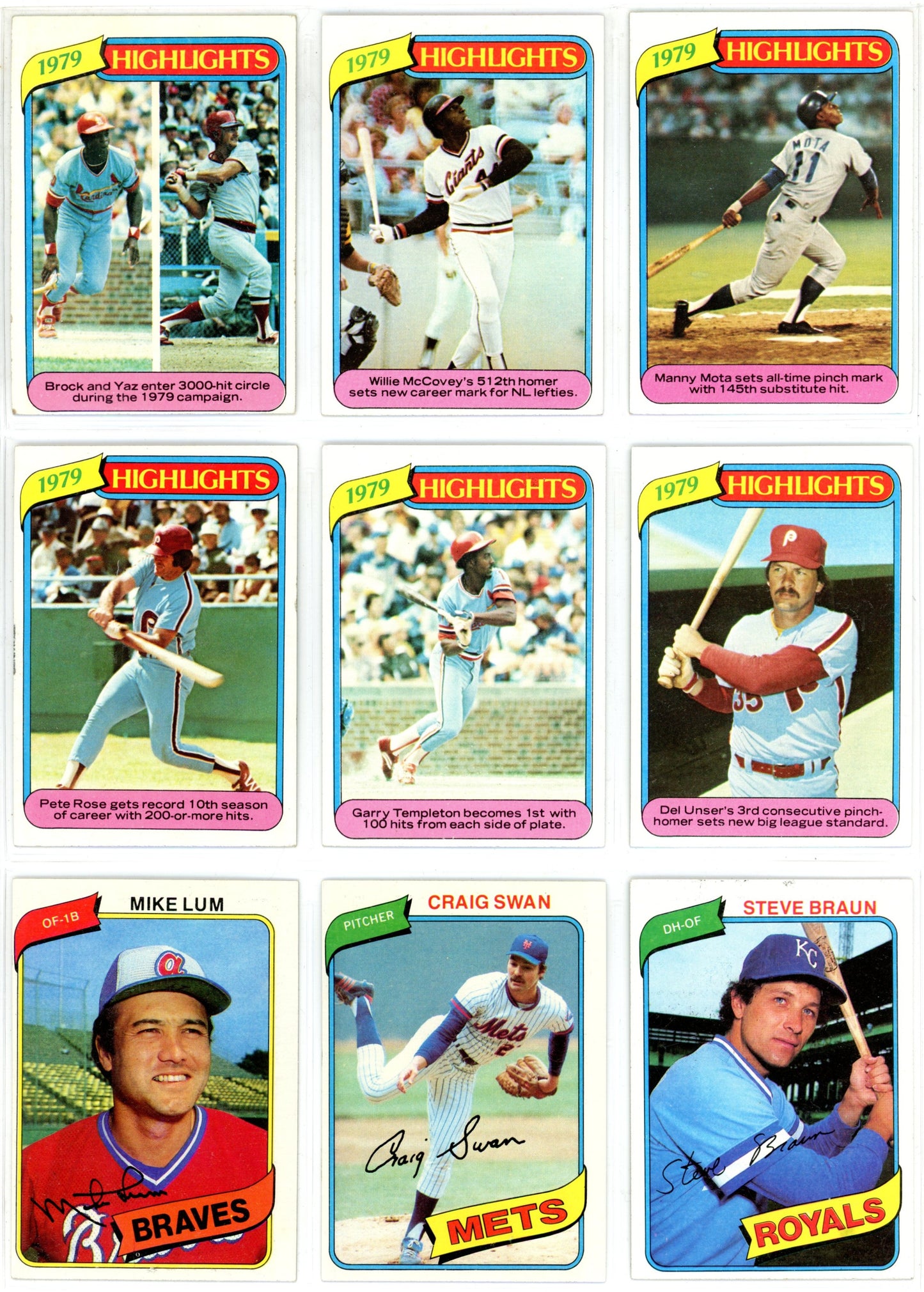1980 Topps MLB Baseball Complete Set (726 Cards) Rickey Henderson Rookie - Razor Sharp!