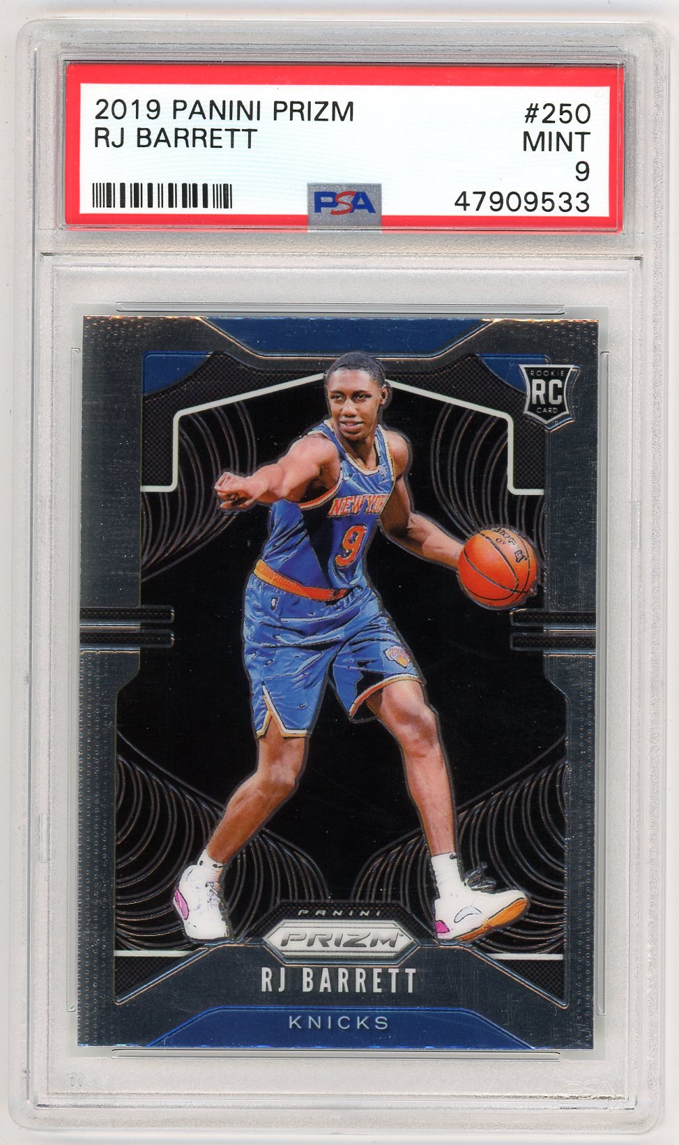 2019 Panini Prizm RJ Barrett Graded Rookie Card #250 PSA 9