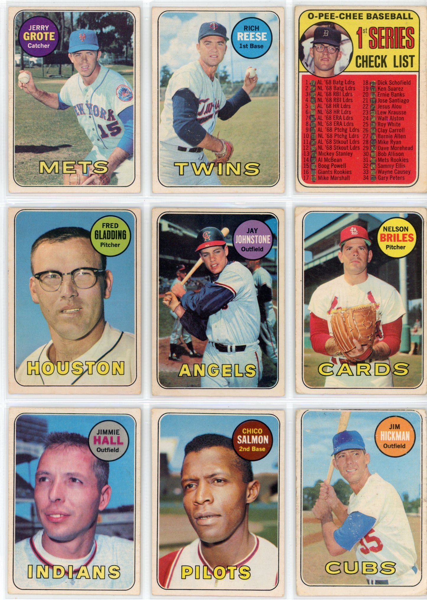1969 OPC O-Pee-Chee MLB Baseball Card Complete Set (218 Cards) VG+/EX