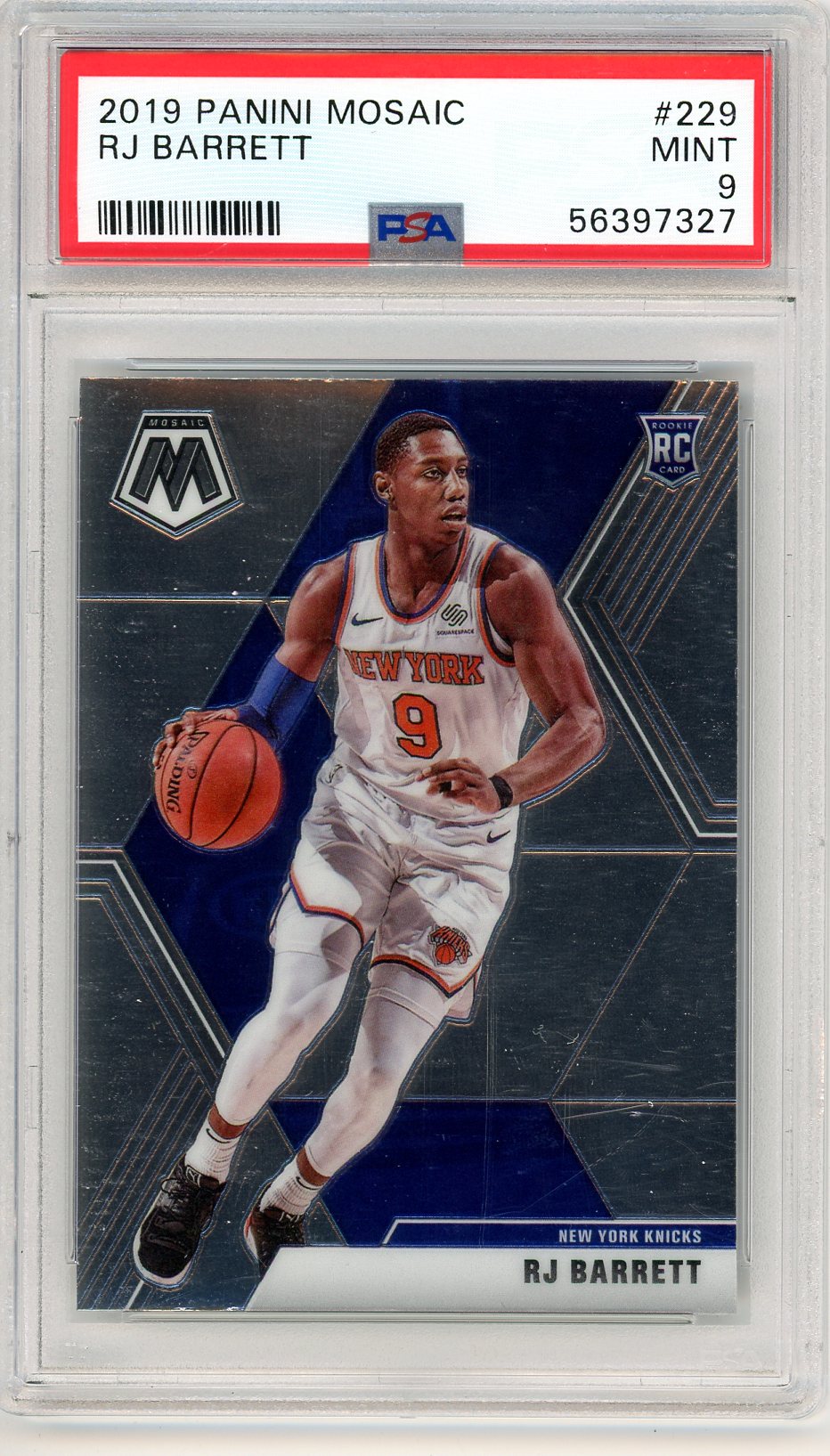2019 Panini Mosaic RJ Barrett Graded Rookie Card #229 PSA 9