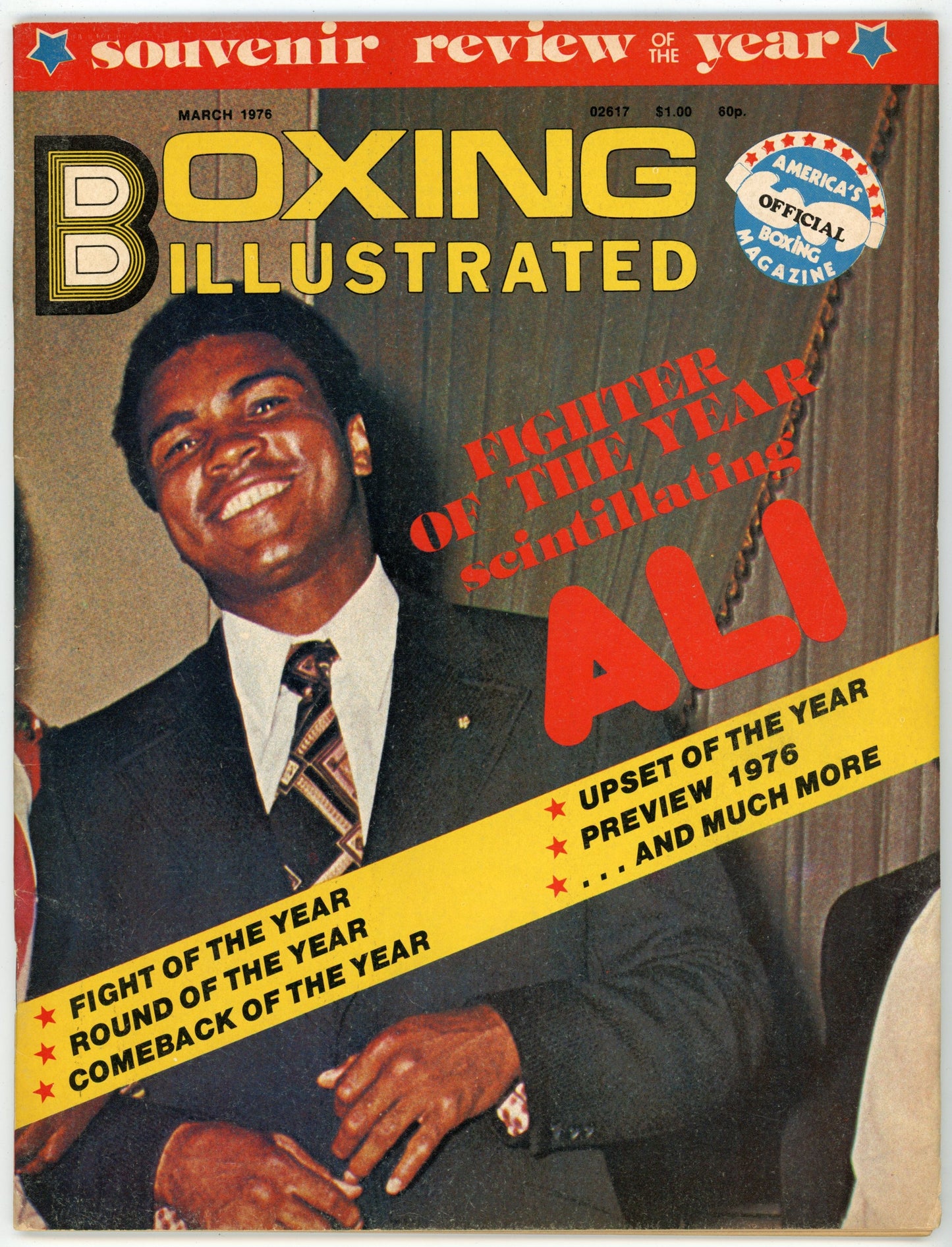 Boxing Illustrated Vintage Magazine (March 1976) Muhammad Ali Fighter of the Year