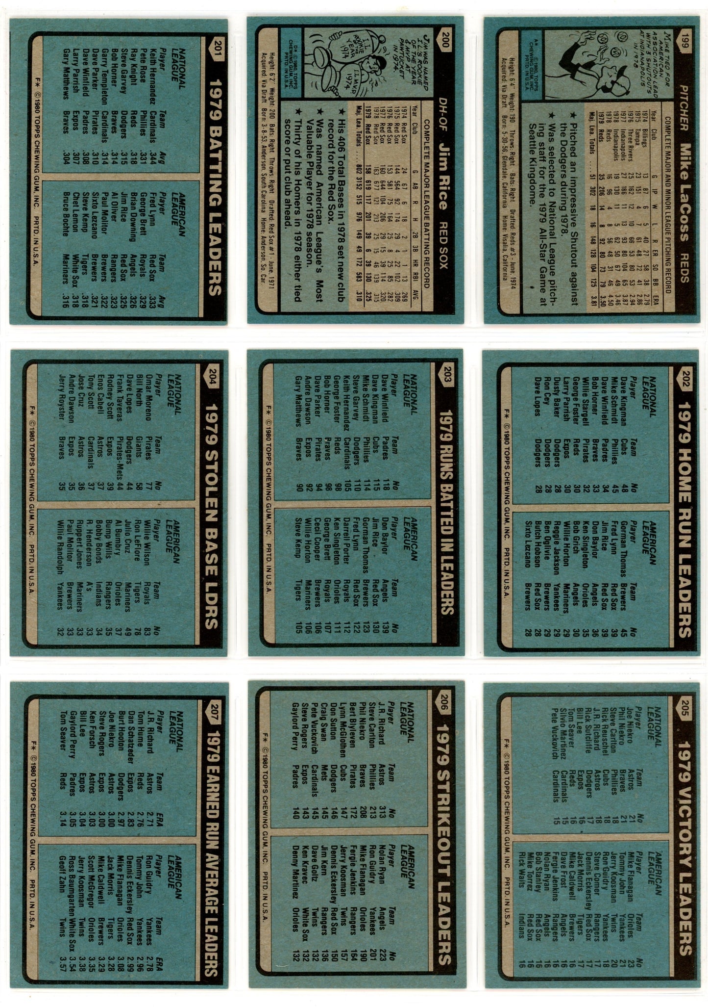 1980 Topps MLB Baseball Complete Set (726 Cards) Rickey Henderson Rookie - Razor Sharp!