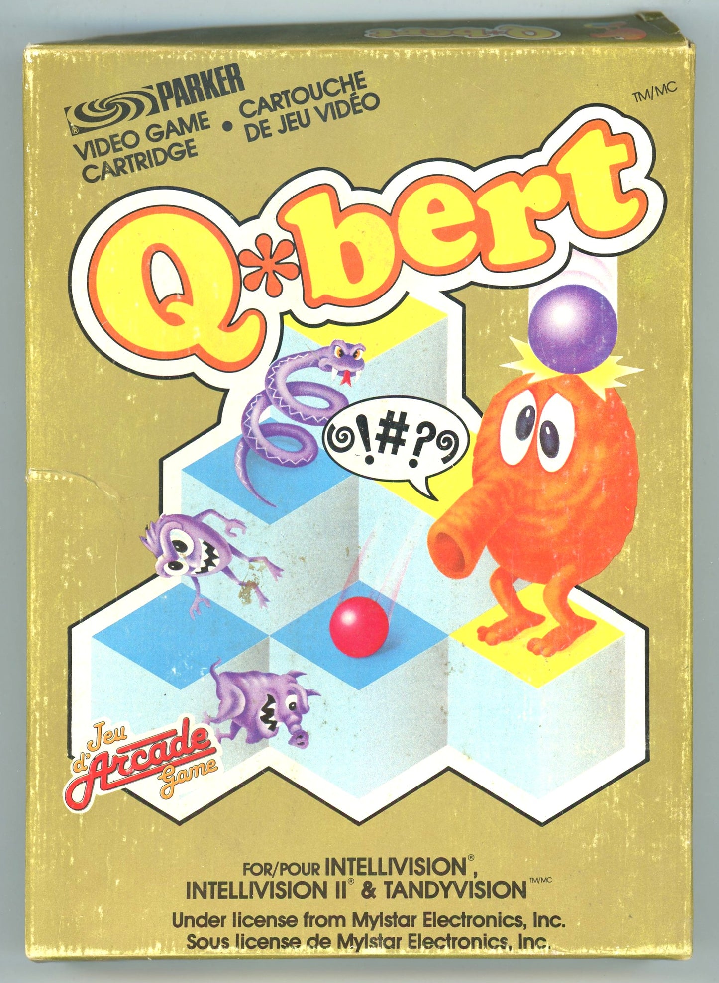 1983 Parker Brothers Q*bert Intellivision Video Game Cartridge in Box