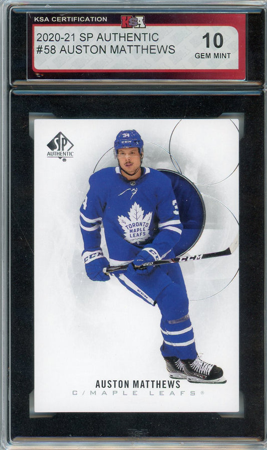 2020/21 UD SP Authentic Auston Matthews Graded Card #58 KSA 10