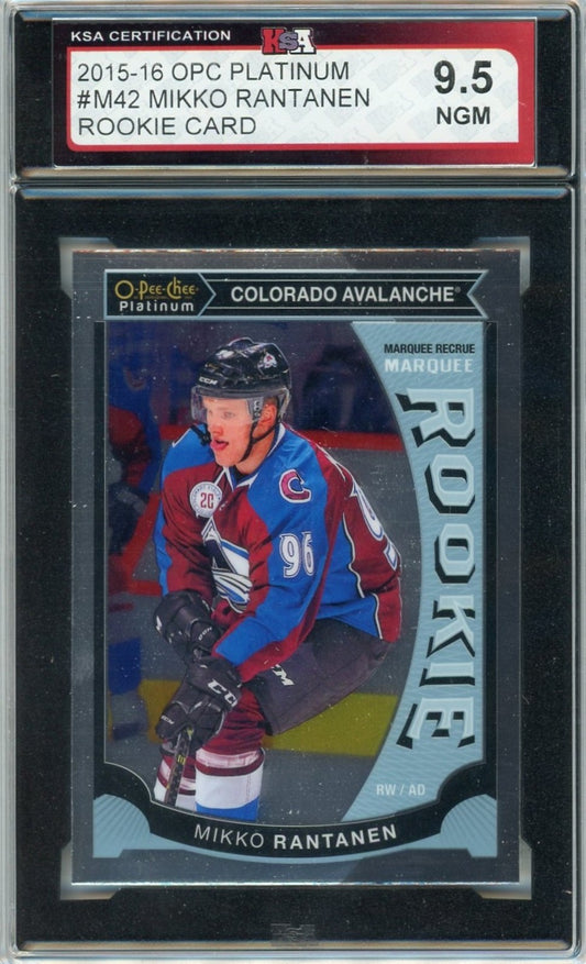 2015/16 OPC O-Pee-Chee Platinum Mikko Rantanen Graded Rookie Card KSA 9.5