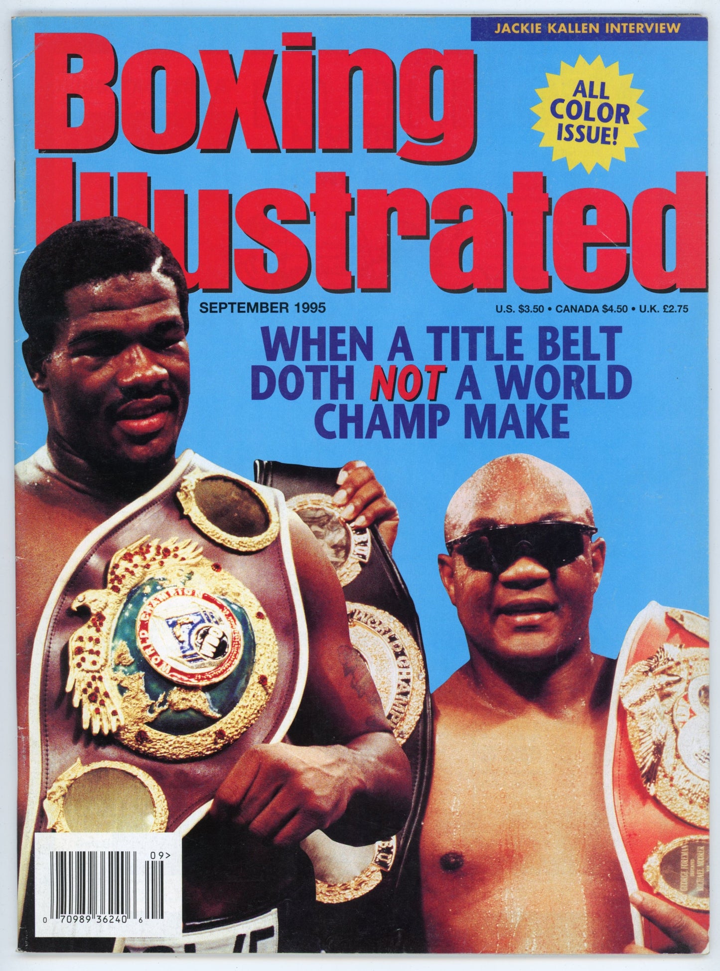 Boxing Illustrated Vintage Magazine (September 1995) Riddick Bowe George Foreman