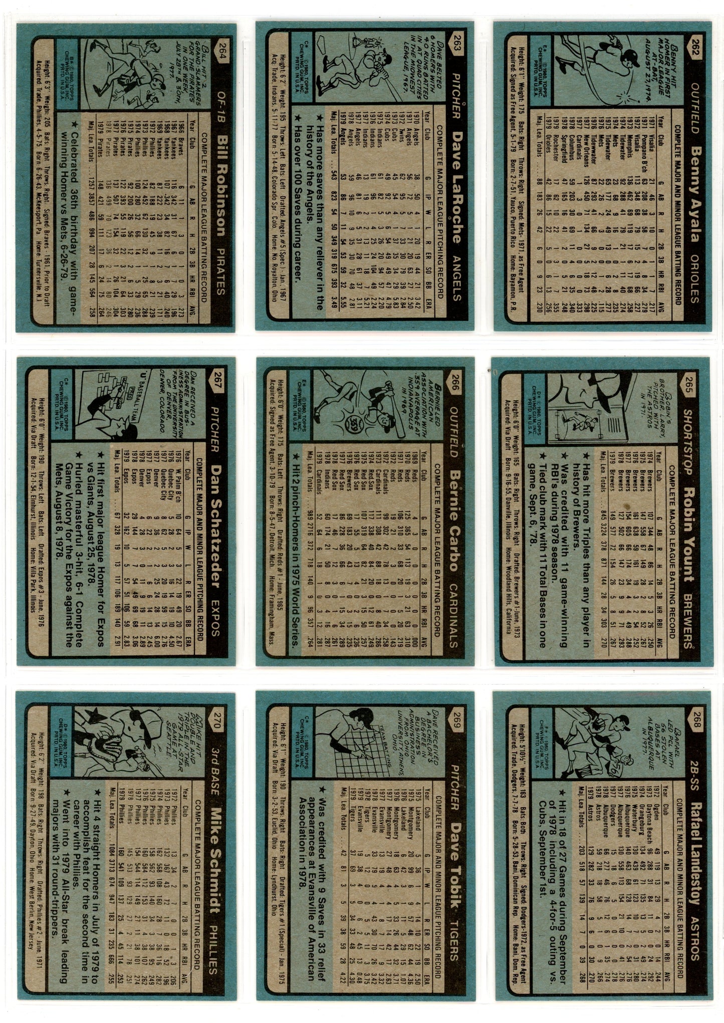 1980 Topps MLB Baseball Complete Set (726 Cards) Rickey Henderson Rookie - Razor Sharp!