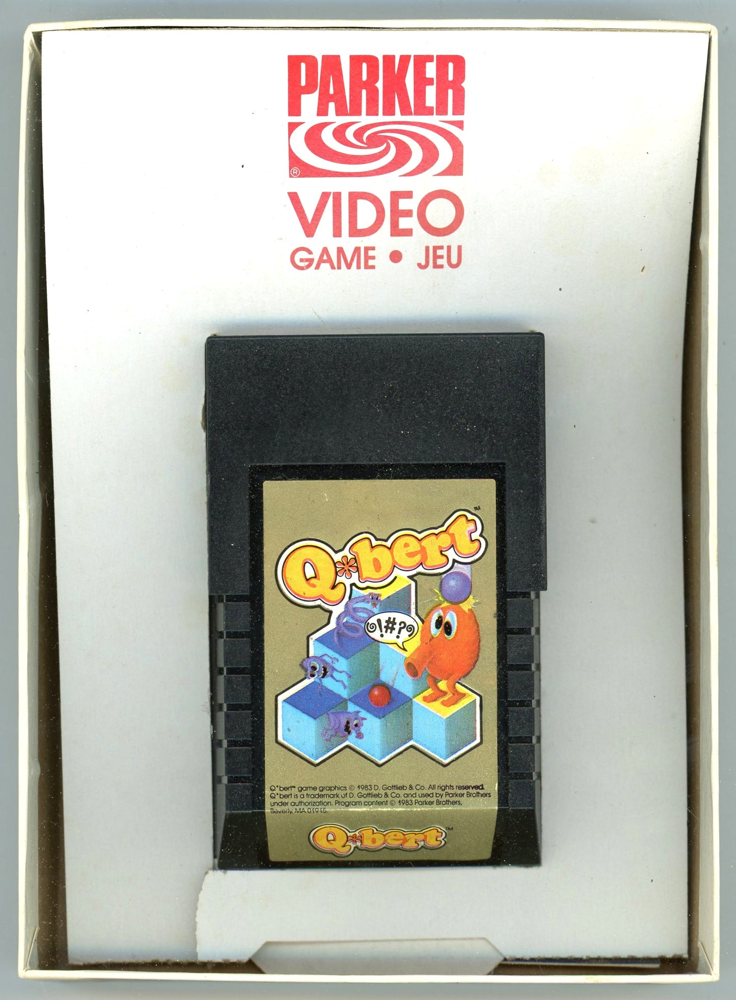 1983 Parker Brothers Q*bert Intellivision Video Game Cartridge in Box