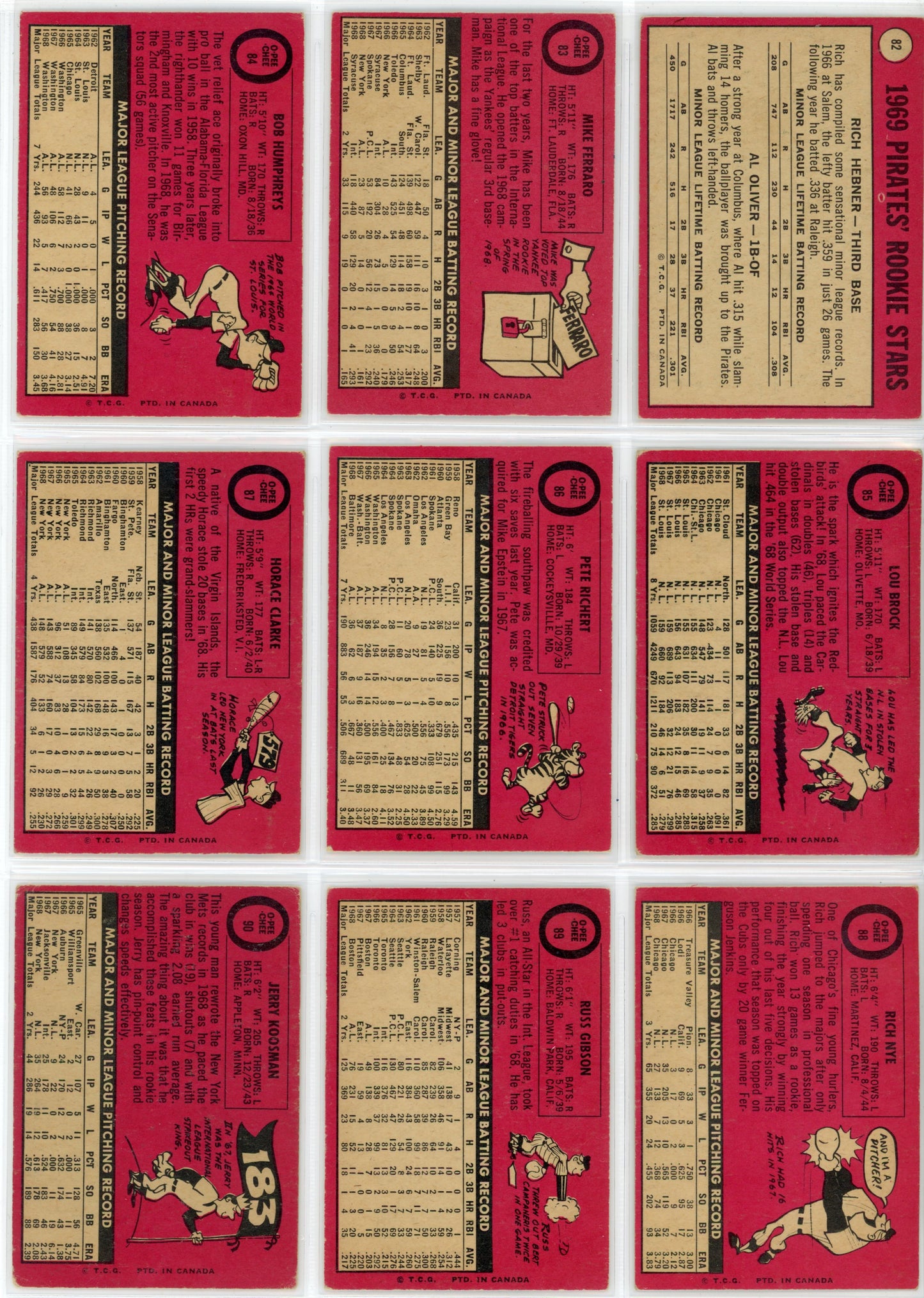 1969 OPC O-Pee-Chee MLB Baseball Card Complete Set (218 Cards) VG+/EX