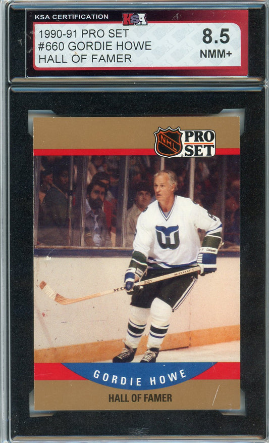 1990/91 Pro Set Gordie Howe Hall of Famer Graded Card #660 KSA 8.5