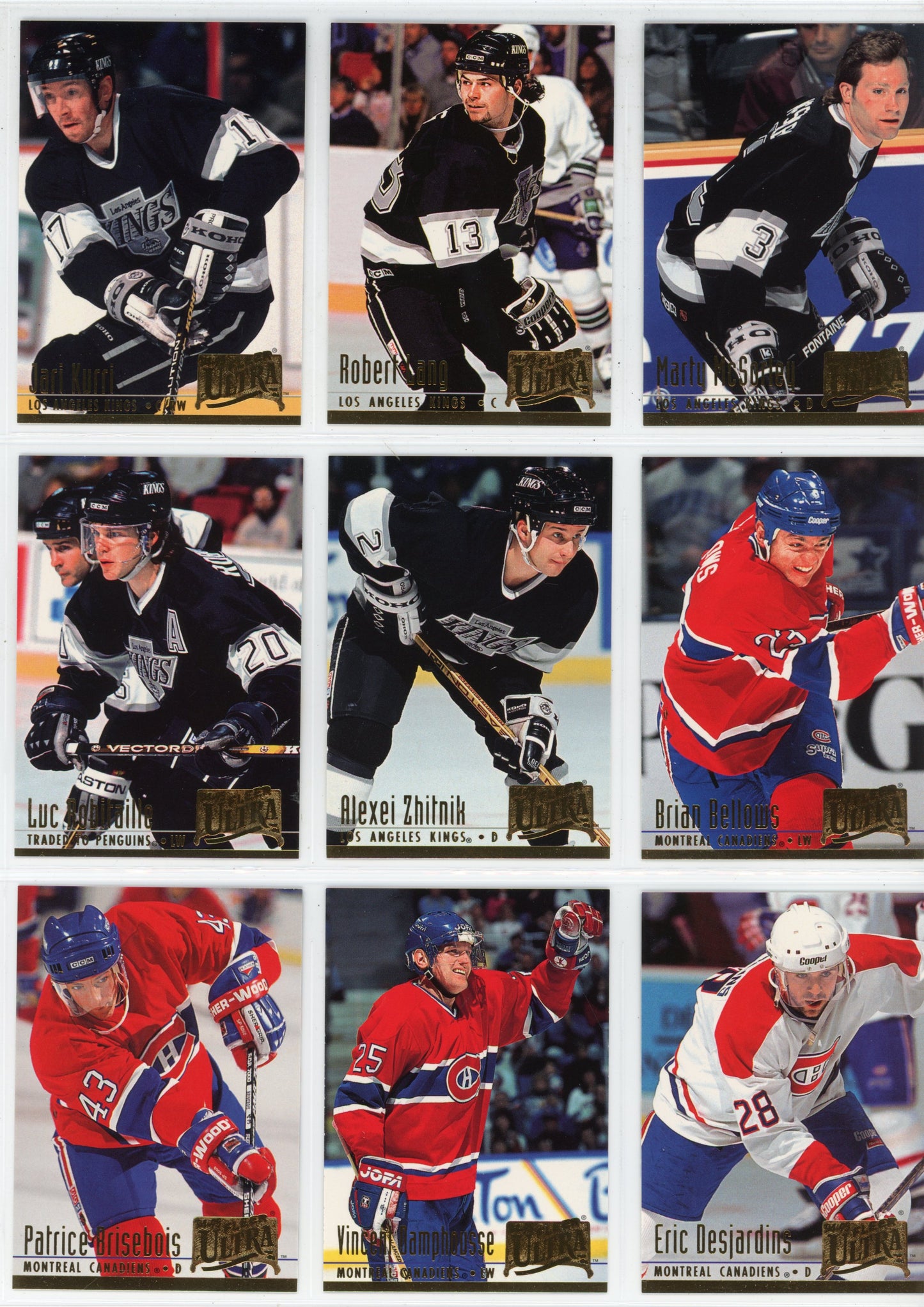 1994/95 Fleer Ultra NHL Hockey Card Series One Set (250 Cards)