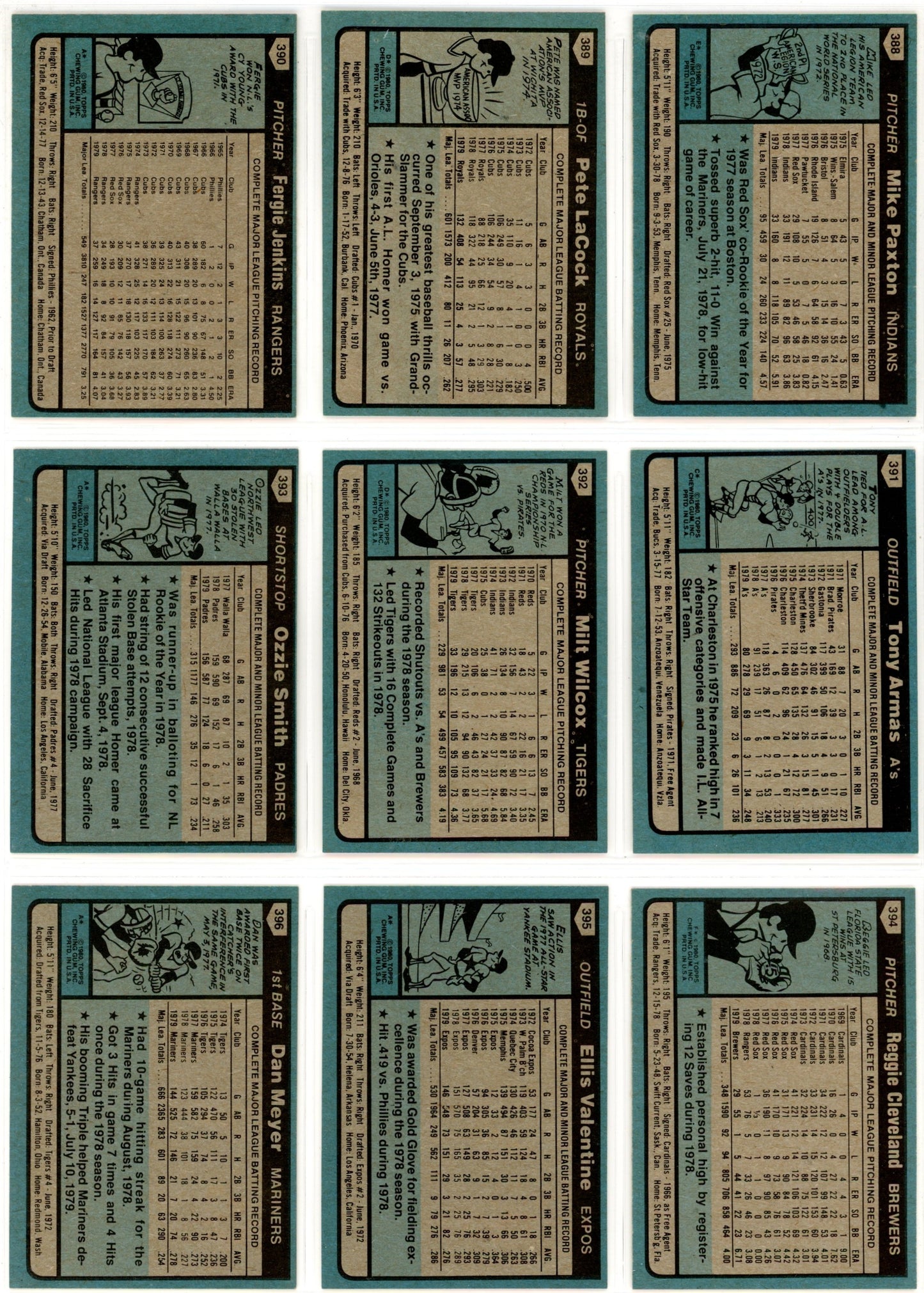 1980 Topps MLB Baseball Complete Set (726 Cards) Rickey Henderson Rookie - Razor Sharp!