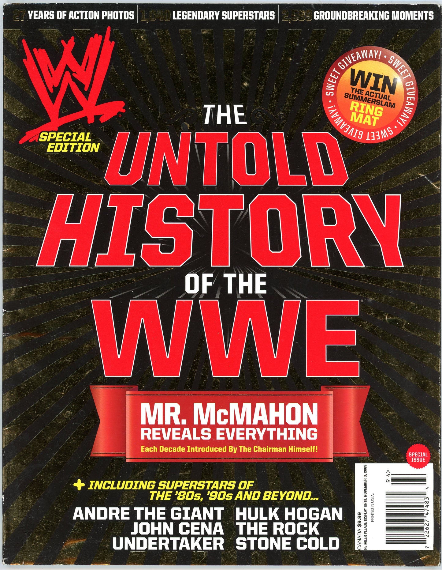 WWE Vintage Wrestling Magazine (November, 2009) Untold History of the WWE Special Issue