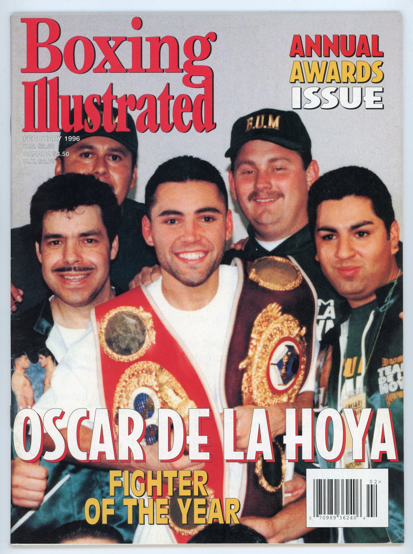 Boxing Illustrated Vintage Magazine (February 1996) Oscar De La Hoya Fighter of the Year