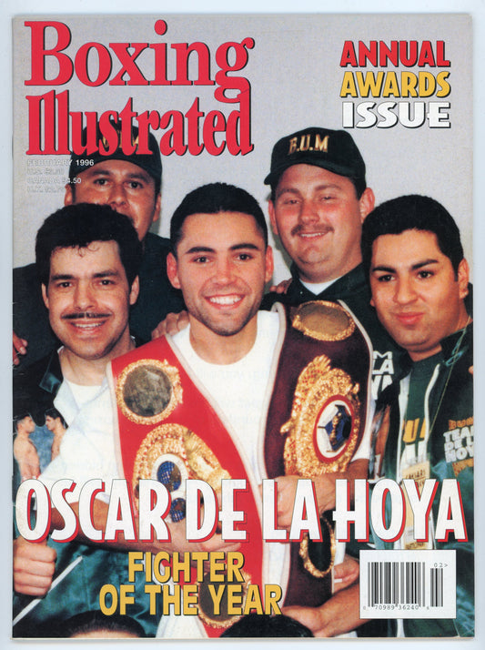 Boxing Illustrated Vintage Magazine (February 1996) Oscar De La Hoya Fighter of the Year