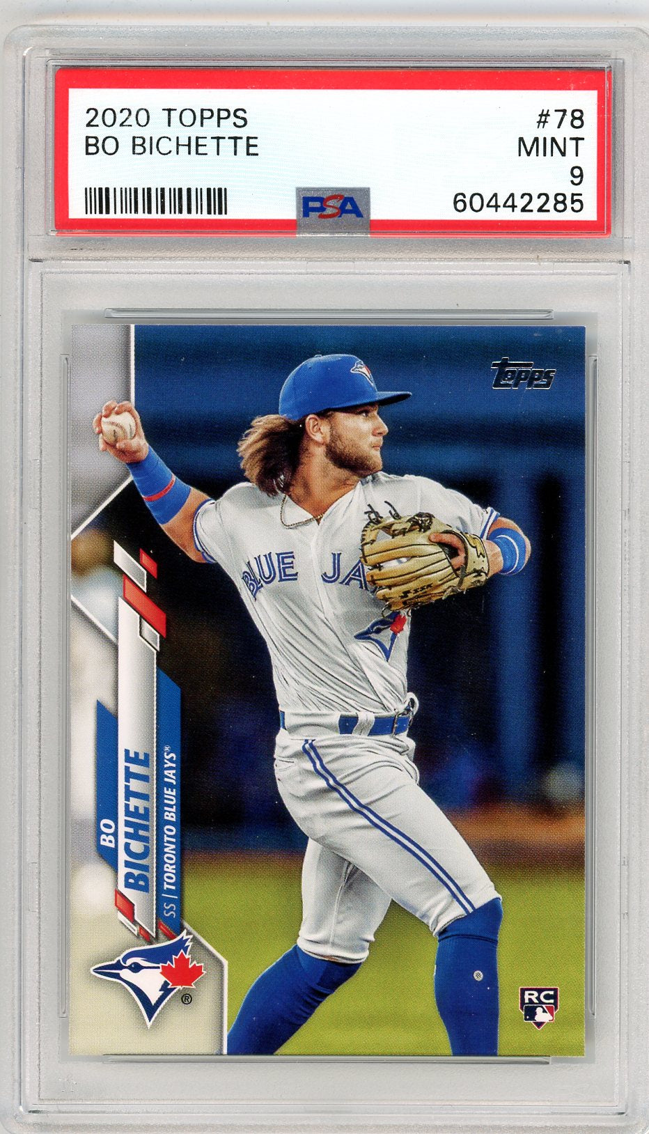 2020 Topps Bo Bichette Graded Rookie Card #78 PSA 9