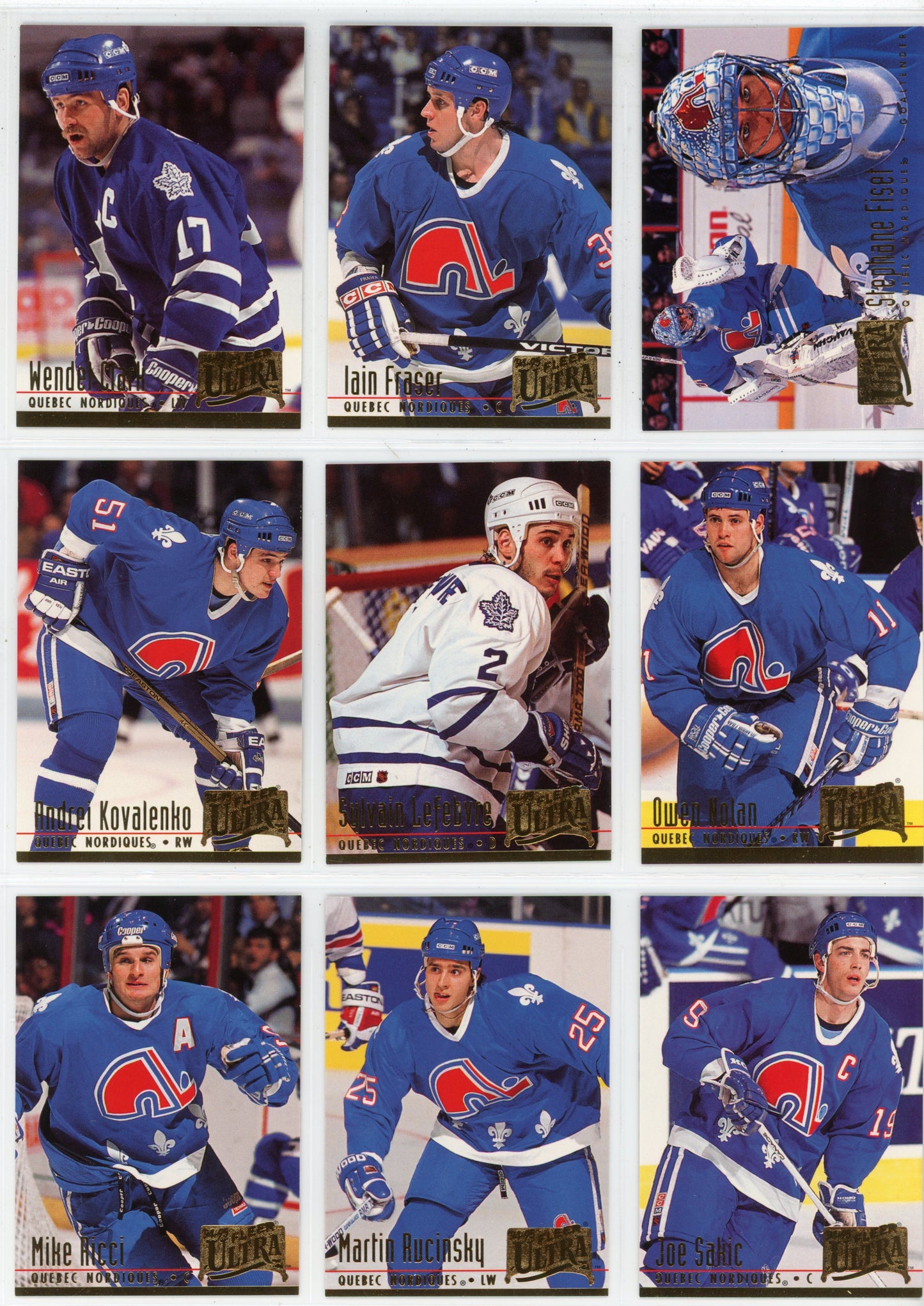1994/95 Fleer Ultra NHL Hockey Card Series One Set (250 Cards)