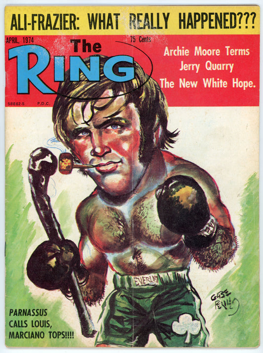 The Ring Vintage Boxing Magazine (April 1974) Jerry Quarry Illustration