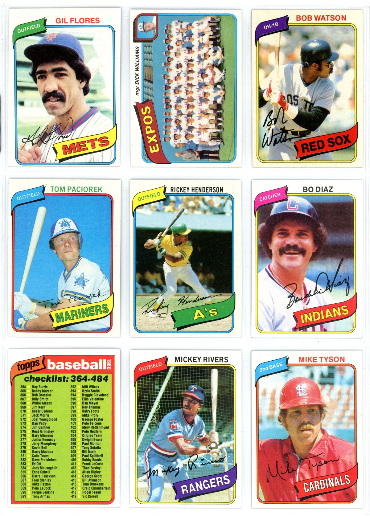 1980 Topps MLB Baseball Complete Set (726 Cards) Rickey Henderson Rookie - Razor Sharp!