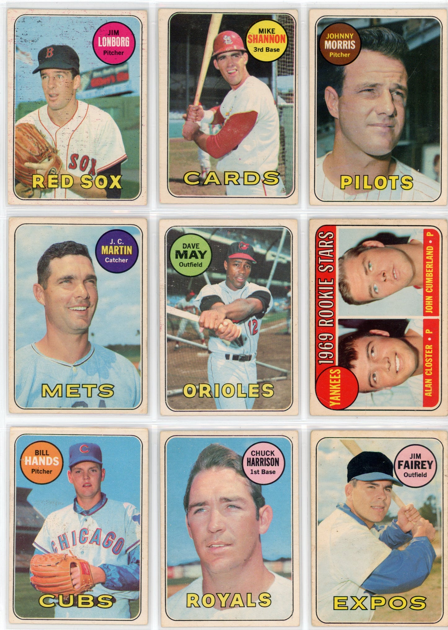 1969 OPC O-Pee-Chee MLB Baseball Card Complete Set (218 Cards) VG+/EX