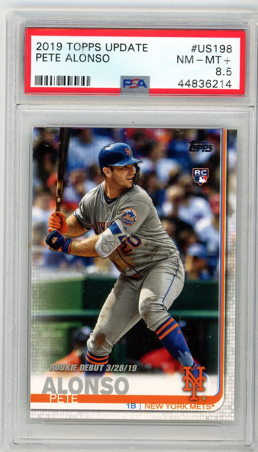 2019 Topps Update Pete Alonso Graded Rookie Card #US198 PSA 8.5