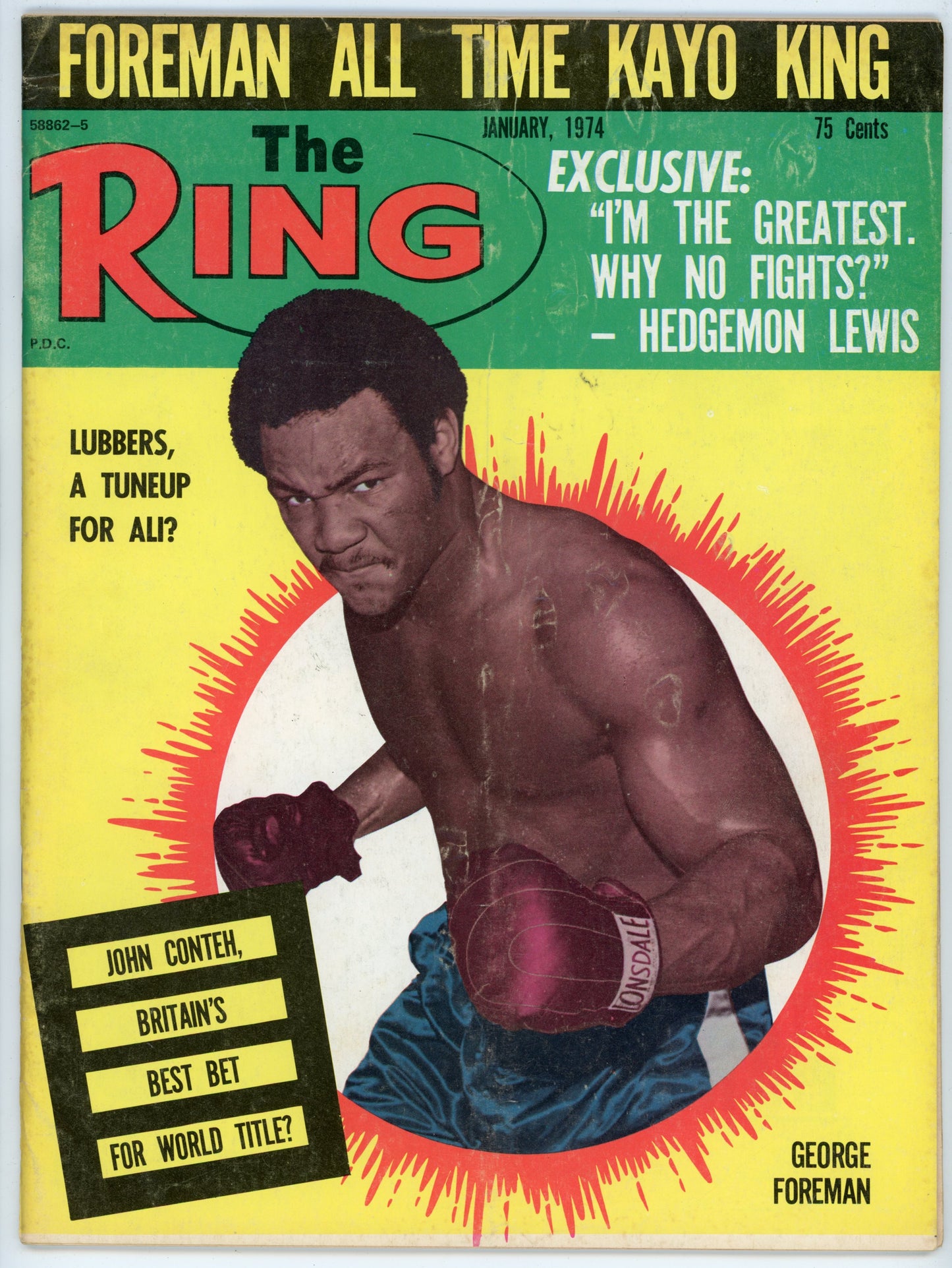 The Ring Vintage Boxing Magazine (January 1974) George Foreman Cover