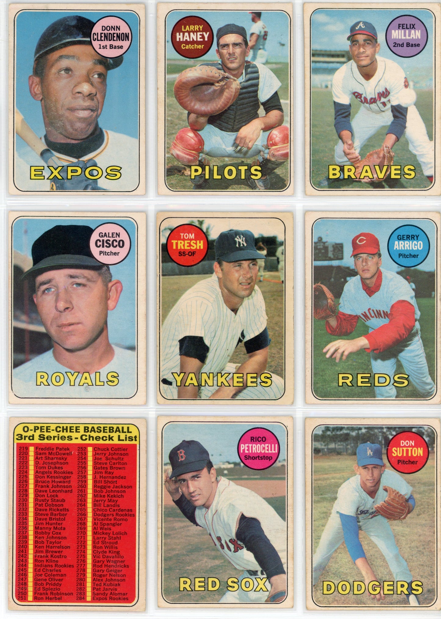 1969 OPC O-Pee-Chee MLB Baseball Card Complete Set (218 Cards) VG+/EX