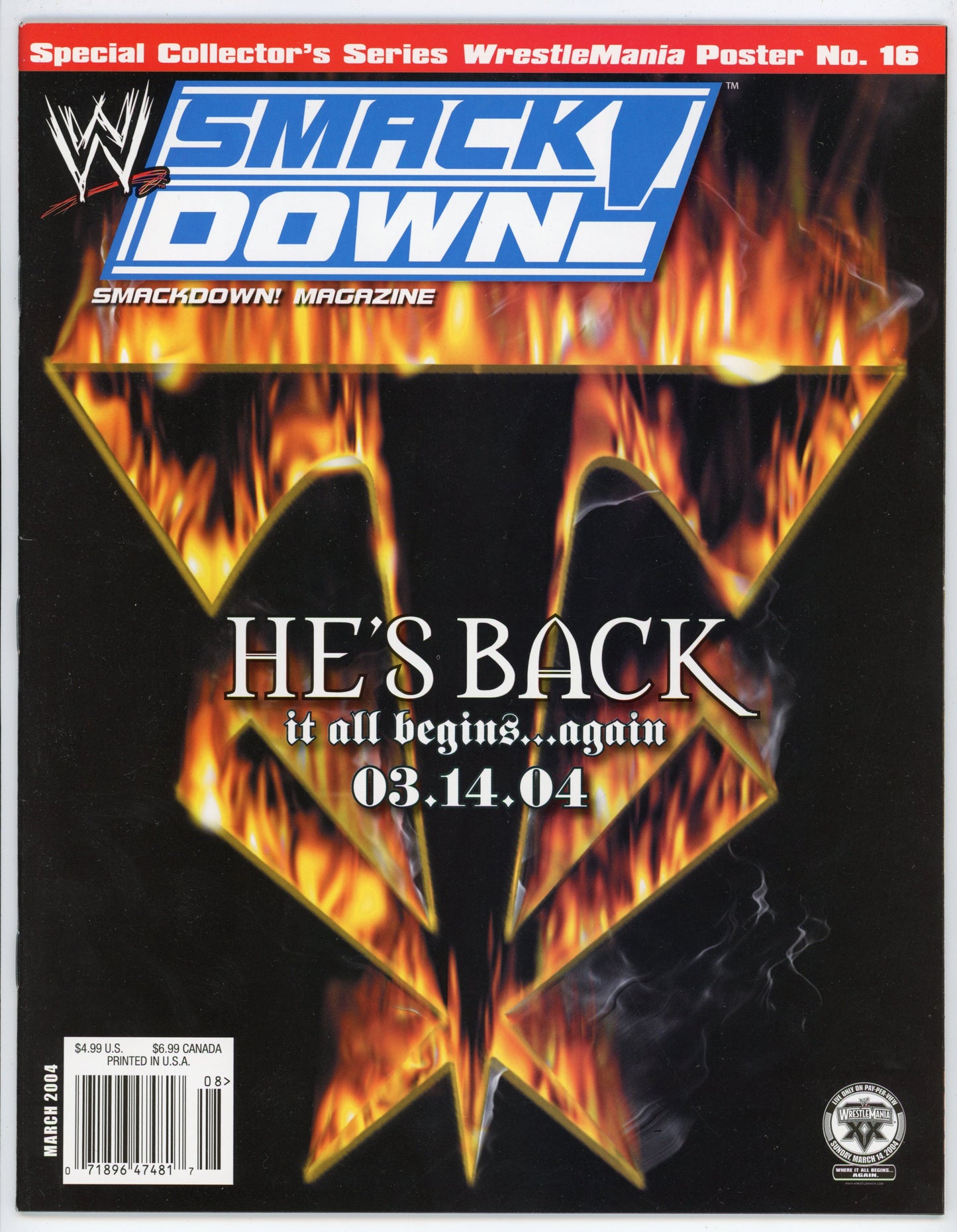 WWE SmackDown! Wrestling Magazine (March 2004) Undertaker Cover