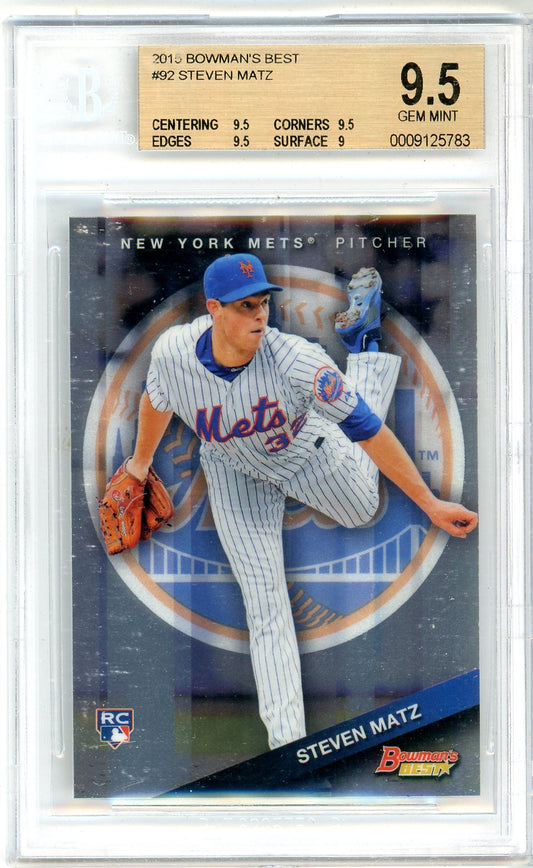 2015 Bowman's Best Steven Matz Graded Rookie Card #92 BGS 9.5