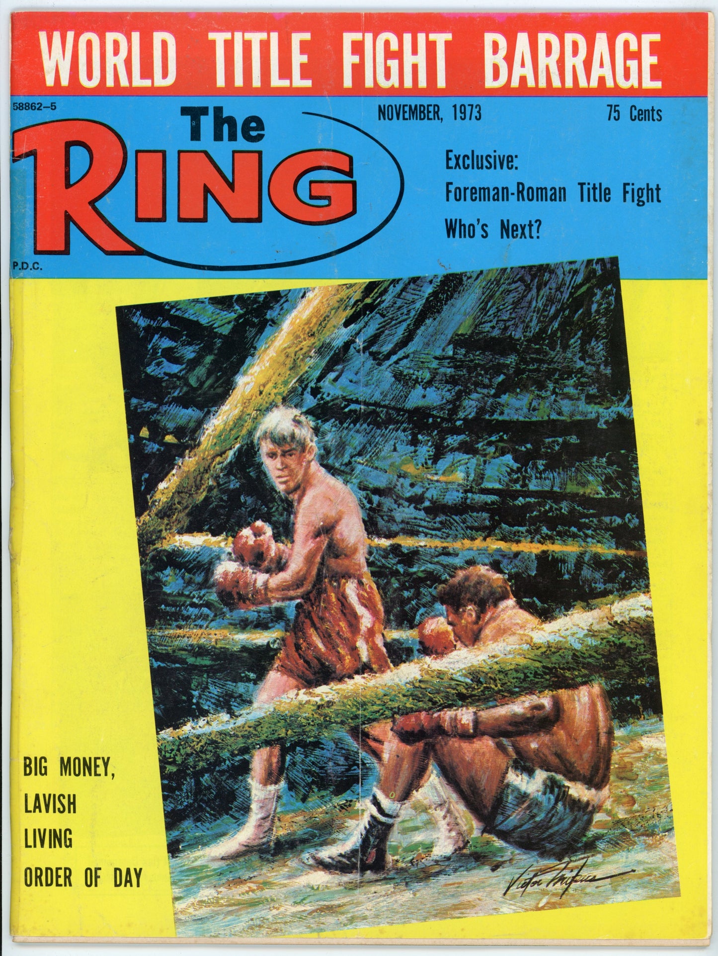 The Ring Vintage Boxing Magazine (November 1973) George Foreman vs. Jose Roman