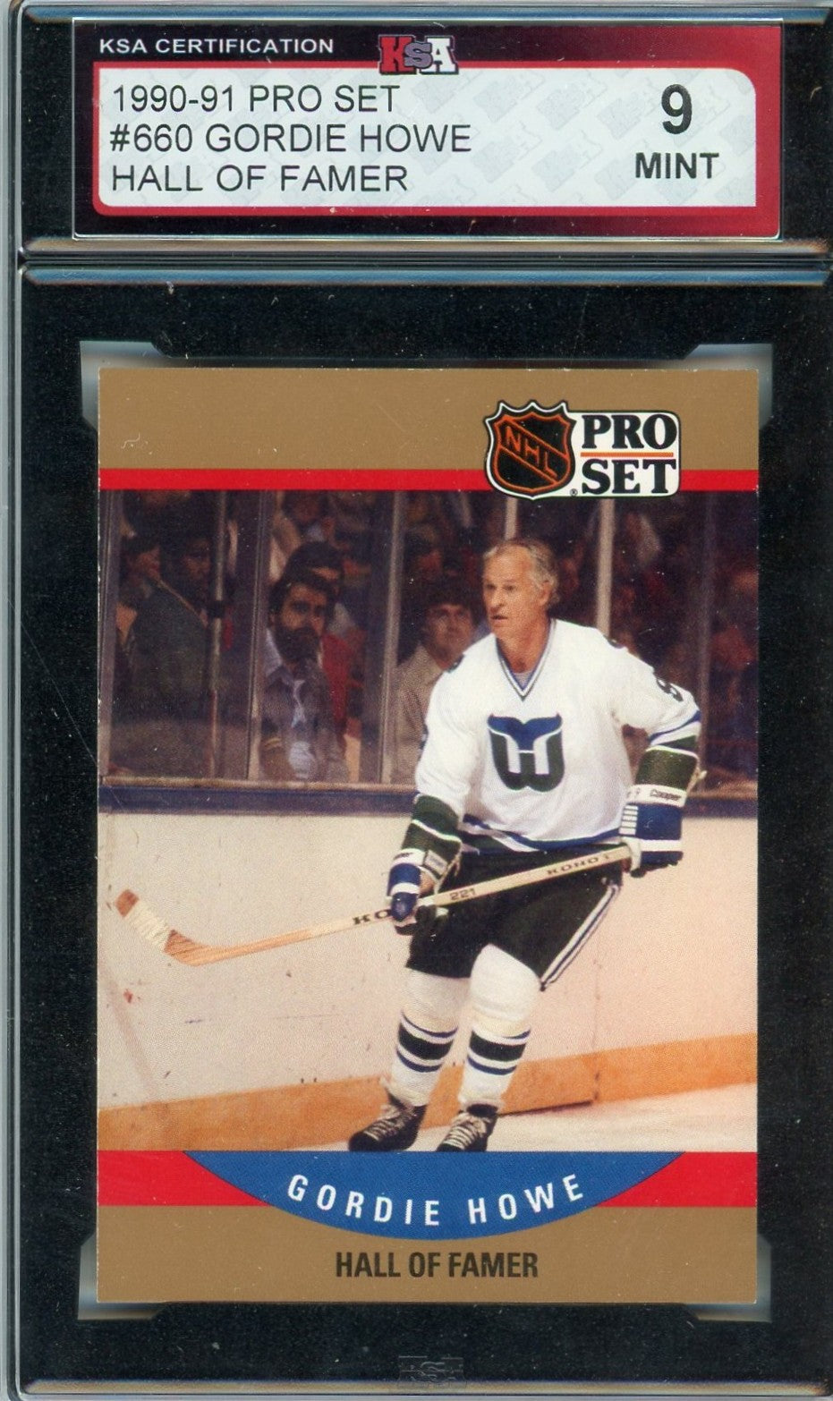 1990/91 Pro Set Gordie Howe Hall of Famer Graded Card #660 KSA 9