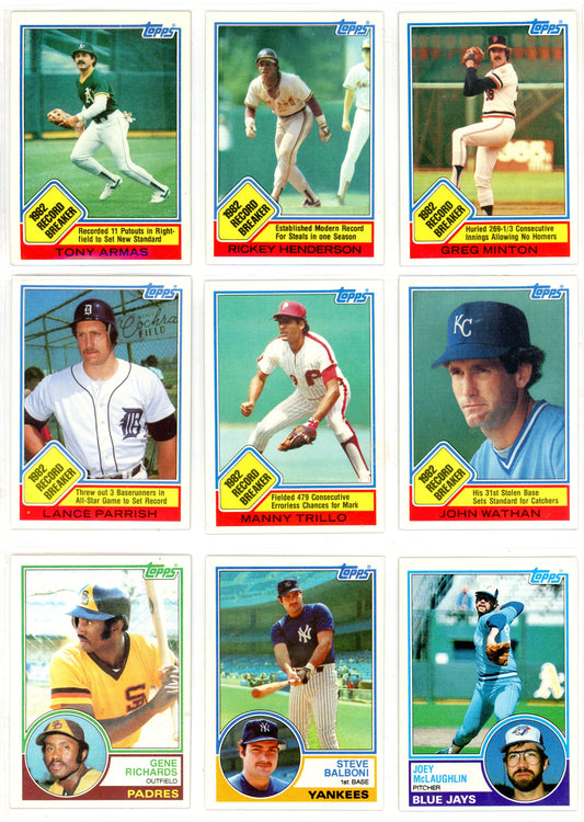 1983 Topps MLB Baseball Complete Set (792 Cards) Tony Gwynn, Ryne Sandberg Rookie Incredibly Sharp!